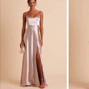 Birdy Grey Satin Taupe Floor Length Dress
